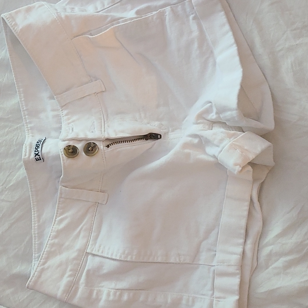 Express Size 2 White cuffed shorts